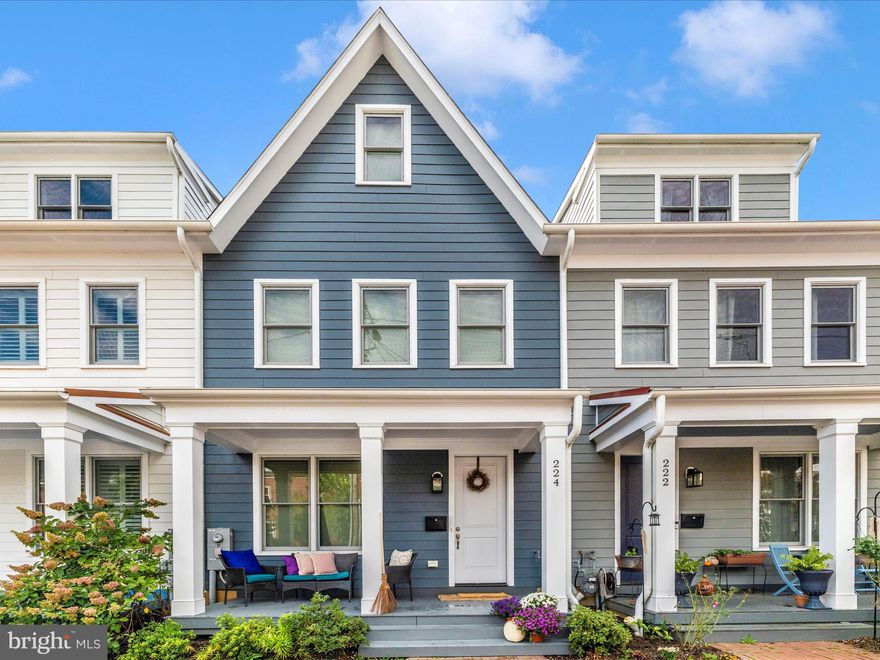 PRICE REDUCTION! Discover the perfect balance of historic charm and modern luxury in the heart of Downtown Frederick Historic District. Built in 2021 by award-winning Wormald Homes, this beautifully maintained elegant 2,200+ sq ft townhome offers the lifestyle of downtown living at its finest with a turnkey experience. Nestled within the historic district, you’ll be just steps from restaurants, shops, and cultural landmarks—while enjoying a spacious, functional design with modern amenities, quality craftsmanship, energy efficient and with the rare benefit of four off-street parking spaces which including a detached two-car garage with automatic doors.
Curb appeal abounds with a welcoming brick walk, classic front porch, and architecture that blends seamlessly with the historic neighborhood. Inside, the open main level showcases a gourmet kitchen with quartz countertops, a large island, gas cooking, specialty lighting, custom blinds and wide-plank hardwood floors. The kitchen flows into the dining area and cozy family room, creating an inviting space for entertaining and everyday living.
Upstairs, you’ll find three generously sized bedrooms, two full baths, and a convenient laundry area. The primary suite features a walk-in closet and spa-like ensuite with a double vanity and oversized shower. The top-floor loft is a true highlight, offering endless flexibility as a home office, media room, fitness area, or even a potential fourth bedroom.
Outdoor living is equally impressive with a private fenced backyard, a hardscaped paver patio, and a large, manicured lawn—perfect for relaxing or entertaining. Professional landscaping adds to the sense of retreat while still being steps away from the vibrant city.
Enjoy Downtown Frederick’s award-winning lifestyle, restaurants, boutique shops, breweries, coffee houses, Carroll Creek, the Weinberg Center, Baker Park, Hood College, YMCA, and Public Schools. and the MARC Train—all within walking distance.