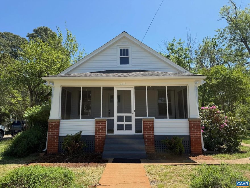 Renovation completed. New kitchen & baths with freshly refinished hardwood floors and paint inside and out. Cute Bungalow/Cottage style home with close proximity to downtown Crozet. Walk to restaurants, shops and the library. Screened front porch, hardwood floors and a large frame storage shed. Laundry hookups in unfinished basement. Lawn care included.