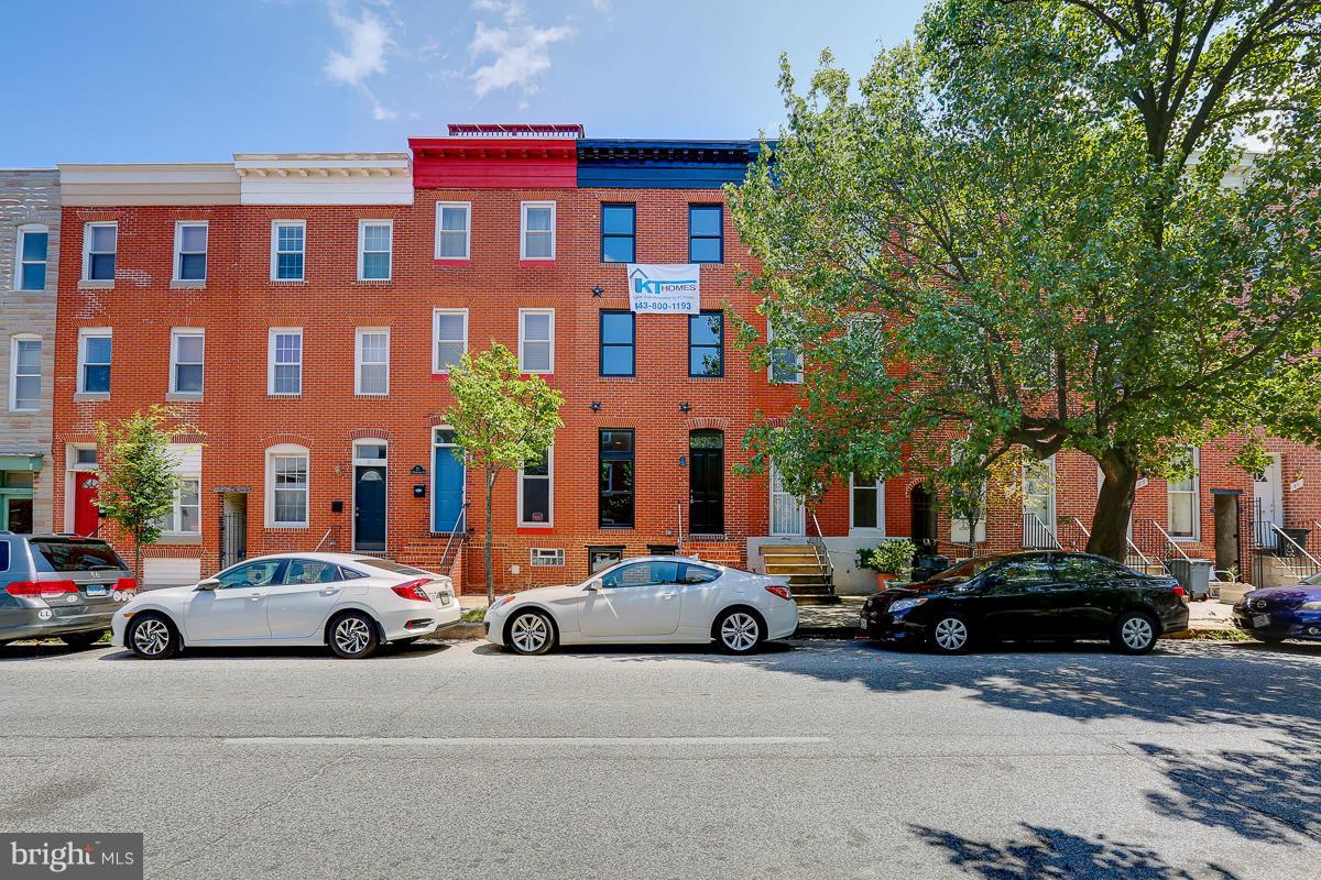 Another beautiful rehab from KT Homes! 3 bedrooms 3 bathrooms spacious rowhome in Upper Fells Point/Butchers Hill neighborhood. Large chef's kitchen with stone tops, stainless appliances & clean, white cabinets. Plenty of storage and very large closets. 2 master suites, wet bar leading to the rooftop deck with beautiful city views. 3 CAR PARKING!!!!! CHAP Pre-Approved!