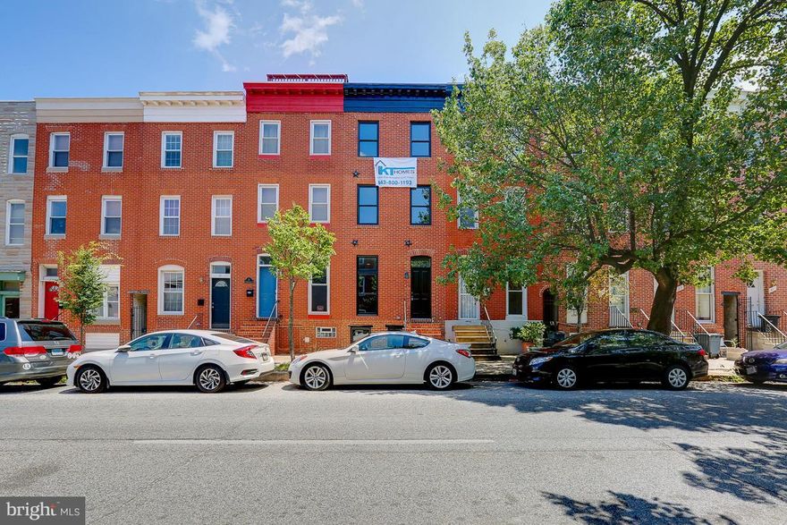 Another beautiful rehab from KT Homes! 3 bedrooms 3 bathrooms spacious rowhome in Upper Fells Point/Butchers Hill neighborhood. Large chef's kitchen with stone tops, stainless appliances & clean, white cabinets. Plenty of storage and very large closets. 2 master suites, wet bar leading to the rooftop deck with beautiful city views.  3 CAR PARKING!!!!! CHAP Pre-Approved!