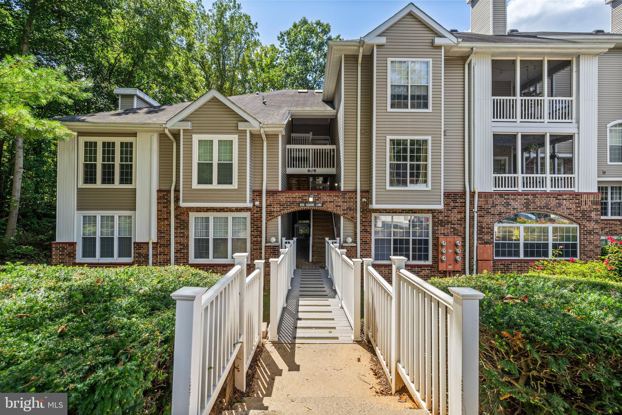 Welcome home to 608 Squire Ln. in the heart of Bel Air. This ground floor 2 bed 2 bath condo unit has a lot to offer. The kitchen has Stainless Steel Appliances and has laundry off the kitchen. Bedrooms are separate for privacy. Off of the living room is a large screened in porch that opens up to the rear and woods to take in all of the peace and privacy this unit has to offer. Community amenities include a clubhouse with fitness room, meeting space, and a pool too! Don't miss it! Schedule your private showing today!