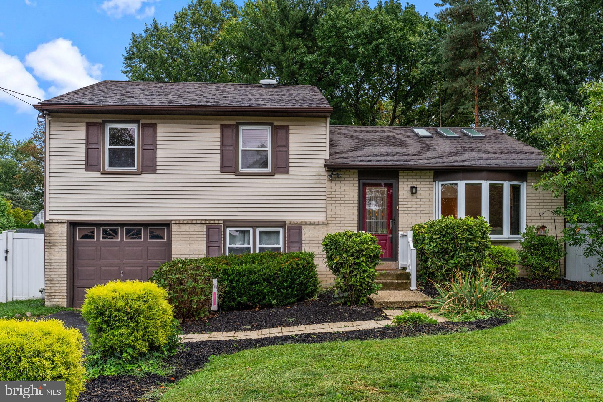 This is the one you have been waiting for! Updated and Move in Ready 3 Bedroom 1 ½ bath split-level on a large lot with huge fenced in backyard in Hatboro-Horsham School District. The main living level features a spacious living room with hardwood floors and soaring vaulted ceiling with skylights, sunny bay window and convenient coat closet; a separate dining room with hardwood floors; and modern light fixture connected to the updated kitchen with gorgeous wood cabinets, granite countertops, stainless steel appliances (refrigerator replaced in 2023), newly installed led recessed lighting and breakfast bar area overlooking the dining room and living room. The upper level boasts 3 spacious bedrooms all with hardwood flooring and plenty of closet space; and large full bathroom which was completely remodeled in 2018 with tile flooring tub with tile surround and updated vanity and mirror. Don’t miss the lower level off of the kitchen featuring a cozy family room with wood veneer flooring and access to the crawl space (great for added storage); the laundry/utility room with access to the remodeled (2018) half bathroom; and access to the both the rear yard and attached garage. All of this with a huge, level backyard with privacy vinyl fence (2018) and large storage shed; a newly replaced 100 amp electric service; close to the newly built Keith Valley Middle School; a short drive to “downtown” Hatboro or the shops, restaurants in Warrington or Willow Grove, the SEPTA train station and minutes to major roads (611, PA Turnpike, Etc.). Truly a great house to make your home!