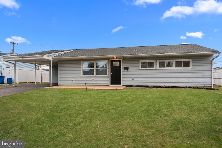 Welcome home to the completely remodeled 31 Pleasant Lane. Located in Pennsbury School District and conveniently accessible to both the PA and NJ  turnpike, I-95, as well as the regional rail to NY, NJ and Philly. You will enjoy brand new luxury vinyl plank throughout the entire home. The kitchen has been completely remodeled with all brand new stainless steel appliances, granite countertops with ample counter space and cabinet space. This completely renovated Rancher boasts new appliances including washer and dryer, new central air and forced heat system as well as new large hot water tank. Through the living room is a large outdoor patio, and fenced in backyard perfect for entertaining as the warm days approach.

Renters are required to submit a rental application, credit and background check, proof of income, and rental history. First month's rent, last month's rent and security deposit is required at the time of signing. Tenants are responsible for all utilities and upkeep. Pets are allowed upon approval for an additional monthly fee. Move-in date is April 15th with a one year lease minimum.