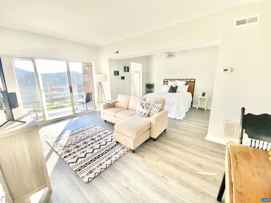 Discover urban living at its finest in this charming studio condo in scenic Charlottesville, VA. This meticulously maintained unit offers a perfect blend of modern convenience and comfort, making it an ideal retreat for professionals or students. As you enter, you?re greeted by an open floor plan that maximizes space and light, featuring large windows that offer stunning views of the surrounding landscape. The cozy living area flows seamlessly into the well-appointed kitchenette, complete with essential appliances and ample cabinet space for all your culinary needs. The versatile layout allows for easy configuration; create a relaxing sleeping area and a functional workspace to suit your lifestyle. A stylish bathroom adds to the unit's appeal, offering a serene space to unwind. Enjoy the convenience of nearby shopping, dining, and attractions, all within minutes. Low maintenance living and a prime location, this studio condo is a fantastic opportunity to experience everything Charlottesville has to offer. Can be rented furnished or unfurnished and comes with 1 parking space and 1 guest pass.