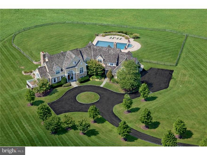 Handcrafted by Hallowell Construction with a respect for Main Line traditions & a real understanding of the needs of today's families, this grand Estate Home is both impressive and inviting. Exceptionally fine materials and design features create a grand setting for formal entertaining, while the home's fitness and game rooms, bar and wine cellar, lounges and verandas invite relaxation. The attention to detail goes beyond the residence itself and extends to the entire property. From the landscaping, terraces, pool and spa, this property reflects a philosophy that a spectacular home must satisfy its owner from every vantage point.  The panoramic views of the legendary Ardrossan Farm afforded from nearly every room are truly breathtaking, and reflect the genius of Visich Architects design.  And the residence provides convenient access to Center City Philadelphia & all major transportation routes, offering the very best of both town and country. If settlement occurs before 2/14/14 a 2 year lease of a Bentley Continental GT Convertible from F. C. Kerbeck is included in the sale for the buyer.