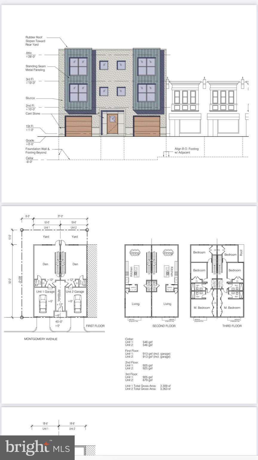 Price Cut!! Amazing development opportunity in Elkins Park. Please see attached plans for TWO side-by-side 3bed/2.5 bath homes with garages. Fabulous location! Conveniently located within walking distance to public transportation, highways, the central business district of Elkins Park featuring various shops and eateries, local cultural events, a park with walking trails , local hospitals and being in walking distance to the elementary school. Phase I and Phase II environmental studies available upon request.
