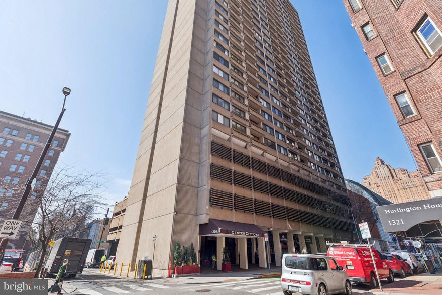 Center City One is a full-service, luxury high-rise condominium building with a 24/7 doorman/front desk, located half block off Broad Street in Washington Square West.  Unit 804 consists of 1137 square feet, 2 spacious bedrooms, 1 full hall bath, 1 powder room, a laundry closet with a washer and dryer, a modern fully equipped kitchen, a separate dining area with sliding glass to a small terrace, a living room with sliding glass doors to a 9’ 4” balcony, bike storage, basement storage, gas heat, and gas cooking.  The monthly condo fee includes: gas for heat and cooking, hot and cold water, basic cable and HBO. CCOne is Pet Friendly and allows two pets—one dog 50 pounds or less.  One coveted PARKING SPACE G48 can be available for purchase for $70,000.  with unit 804 with a condo fee of $86.98/mo. and RE Tax $560/yr.  Brand New HVAC system installed in 2025. This central location is within walking distance of everything the city has to offer. Taxes noted reflect the Homestead Exception for owner occupy.