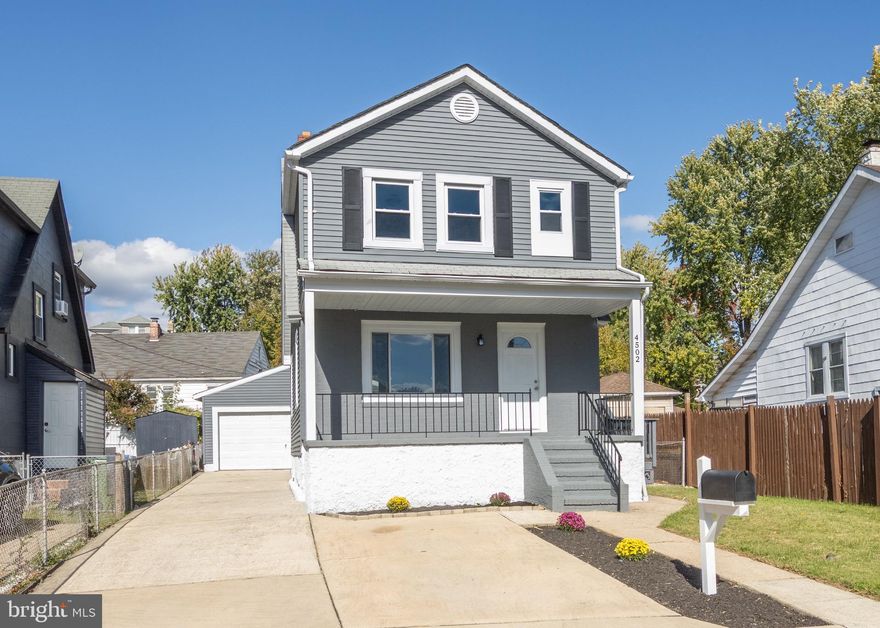 This beautiful, fully renovated 4-bedroom, 2-bath home is located in a quiet, established Baltimore Neighborhood. It combines comfort, functionality, and outdoor living at its finest. Step inside to a bright, open living space perfect for both relaxing and entertaining. This home features four generously sized bedrooms and two full bathrooms, offering plenty of room for family and guests. The updated kitchen flows seamlessly into the dining and living areas, creating a warm and inviting atmosphere. Outside, you’ll love the huge wrap-around deck — ideal for summer gatherings, cookouts, or simply enjoying your morning beverage. The property offers ample off-street parking, including a detached two-car garage, providing both convenience and storage space. Situated close to schools, parks, shopping, and major commuter routes, this home delivers the perfect balance of privacy and accessibility. Welcome Home to 4502 Parkmont Ave!!