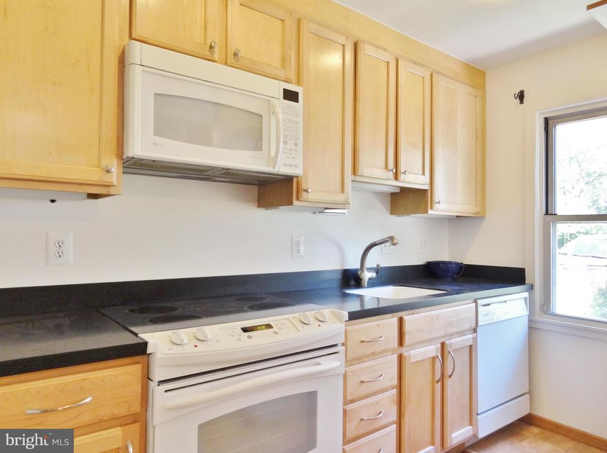 Remodeled GHI home with opened kitchen creates spacious main level.  Refinished oak hardwood flooring on both levels.  Large bay windows looks onto backyard with wooden shed.  Remodeled bathroom with modern fixtures.   Ceramic-tiled kitchen with built-in microwave, dishwasher, hardwood cabinetry & more. Total Fee includes taxes, insurance, trash and most structural maintenance.