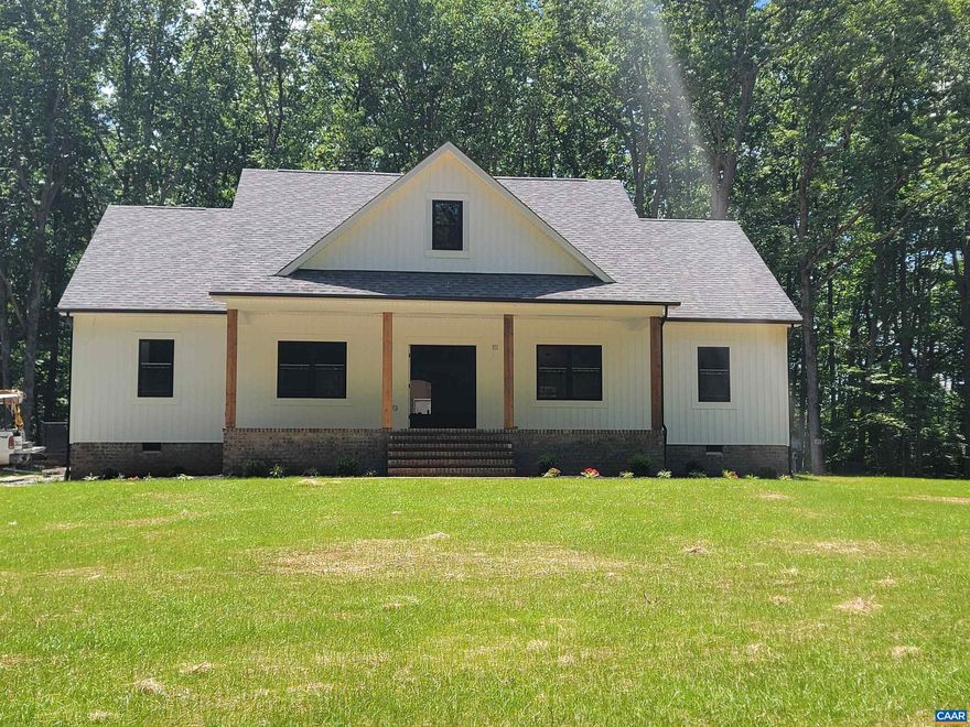 CUSTOM BUILT HOME by an established Builder.    1-Level living on 9.4 acres!!!    Primary bedroom with en-suite.   Two additional bedrooms on main level.   4th bedroom on level 2, which could also make a great office.   Sunroom and large deck.  Granite countertops, LVP flooring throughout main level and bedrooms.   Tile in kitchen and bathrooms.   Enjoy the 3-season sunroom, watch the wildlife and enjoy the privacy with mature trees.   Small active stream on property.  3 minutes from Zions Crossroad.   80% completed.  Make your appointment for a tour today!!!!