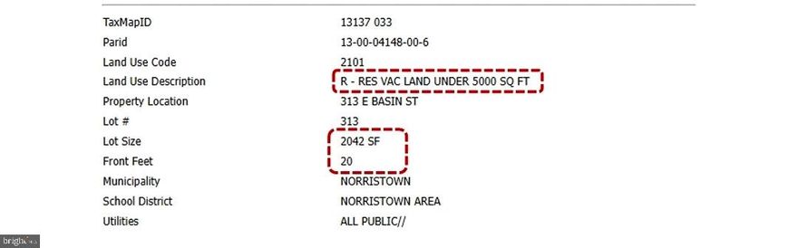 Two Parcels being sold together, 313 E Basin and 315 E Basin

Each lot is 20 ' wide, the lots adjoin one another. depth is between 97' and 103'

Cash sale