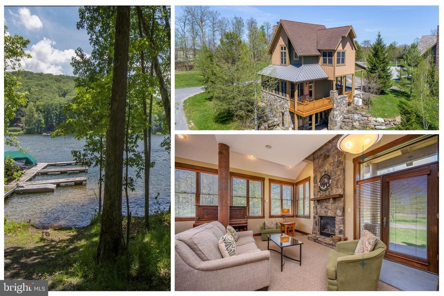 Luxury Mountaintop Ski Chalet with scenic Deep Creek Lake Access for year-round enjoyment. Just minutes from Wisp's ski slopes and ASCI Whitewater, this fantastic location is ideal for exciting summer adventures and winter skiing with effortless connections to the Ski Lodge, easy-access mountaintop ski parking, lift tickets, on-site community amenities, and everything you need. Exceptional craftsmanship and upscale finishes shine throughout this home's bright, open layout designed for entertaining. Unwind by the striking stone fireplace in the inviting living room, while a generous family room and sunlit, flexible loft provide ideal spaces for entertaining, relaxing, or hosting guests. Three bedrooms and 3.5 baths across three beautifully designed levels deliver comfort, privacy, and room to gather. A convenient double carport adds everyday ease for owners and visitors alike. Surrounded by lush, thoughtfully landscaped trees, the setting offers a quiet mountain ambiance with filtered woodland views, and a true resort feel. Designed for four-season mountain living, this home offers a high-efficiency HVAC system, architecturally enhanced cylindrical exterior columns, and tastefully updated interior and exterior paint—combining luxury aesthetics with resort-level performance. You'll love the Deep Creek Highlands community, featuring private lakefront access, scenic walking trails, sports courts, playground, and a resort-style outdoor pool with pavilion—ideal for both active adventures and laid-back mountain living. From first tracks at Wisp to summer days at the lake and championship golf at Lodestone, this prime location places every season’s adventure just minutes away, making it a rare and rewarding place to call home.