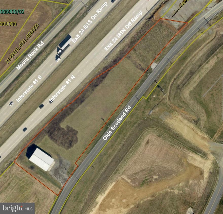 This prime 2.5-acre commercial-industrial land is now for sale, featuring a 4,500 square foot warehouse on-site. The property boasts excellent visibility from I-81, making it an ideal location for a variety of retail and light industrial uses. It is strategically situated near major landmarks, including Walmart and Amazon's expansive distribution centers, as well as Sheetz.

The site is located in a rapidly growing business corridor, making it perfect for enterprises looking to expand. The zoning is flexible, allowing for various development opportunities. The land is easily accessible from Exit 24 of I-81, presenting an exciting opportunity for potential development.