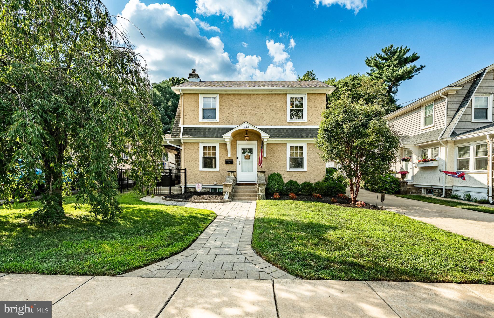 Your new home is calling! Beautifully updated and maintained 3 bedroom, 2.5 bath, single family home in Prospect Park. Enter this charming single, featuring elegant hardwood floors throughout the family and dining areas. Step into the modern kitchen and you will find tile flooring, newer cabinets, quartz countertops, and a large island for all your cooking and entertaining needs. Head up the beautiful staircase to find 3 nicely sized bedrooms, including a primary suite with a private full bath. Outside, you will enjoy summer and fall evenings on the patio, while your pets or little ones can play safely in the fenced in yard. A detached two car garage provides ample storage and parking. This home offers comfort, charm, and convenience. On a desirable street within walking distance to Prospect Park Elementary School. Also conveniently located close to Septa, the airport, and many restaurants. 723 9th Ave is a wonderful home looking for its next lucky owner to love and maintain.