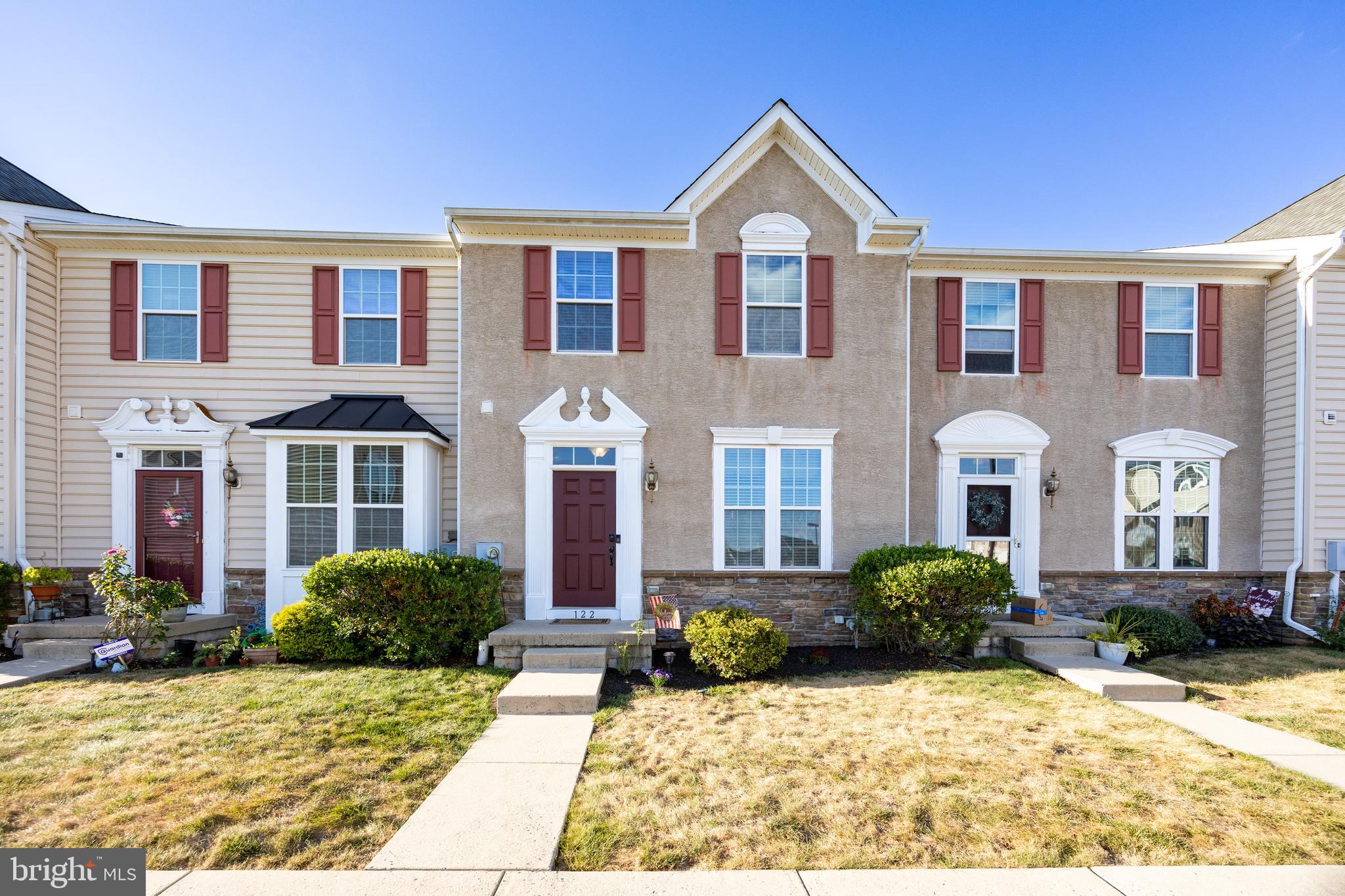 Welcome to 122 Topaz Drive! This well-maintained townhome is tucked within the ever-popular Windlestrae community of New Hanover Township. The first floor offers open-concept living, beginning with a foyer entry featuring a coat closet and convenient powder room. A spacious living room with newer carpeting flows seamlessly into the kitchen, where you’ll find 42” oak cabinetry, a double sink, pantry, gas range, newer dishwasher, and sliders that open to the rear yard. Upstairs, the primary suite accommodates a king-size bed with ease and includes a walk-in closet and ensuite bath with tiled shower. Two additional bedrooms share a hall bath, while the laundry room is thoughtfully located on this level for added convenience. The finished basement expands your living space—ideal for a media room, gym, or play area—and includes an unfinished section that provides plenty of storage. The entire home has been freshly repainted by the current owners. Out back, the yard backs to open space, offering a peaceful, tree-lined view and room for outdoor enjoyment. Just minutes from major commuter routes, premium shopping at the Philadelphia Premium Outlets and Target Center, and the charming downtown of Boyertown, this home blends tranquility with accessibility. Low-maintenance living at its best—122 Topaz Drive is ready to welcome you home!