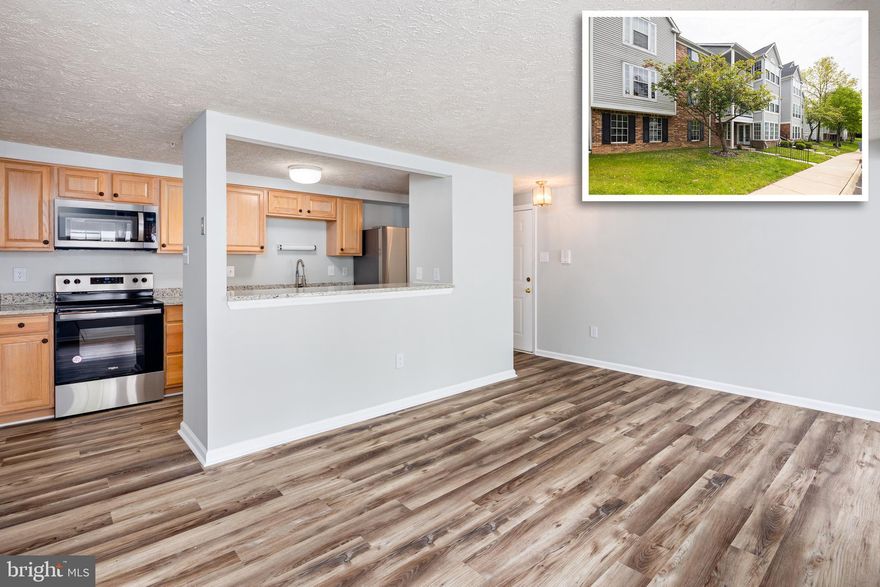 Carefree living in this move in ready first floor condo featuring 2 bedrooms and 1 full bathroom. This unit is easily accessible with a separate ground floor entrance so you never have to worry about stairs!  This unit also features all new paint and all new flooring throughout so you can move right in. Enter your private entrance into a window filled dining room with french doors leading to the patio. The kitchen has been recently remodeled with updated cabinetry, brand new granite and all new appliances.  Down the hall are two generously sized bedroom and an updated full bathroom. Convenient and close to shopping, restaurants and highways.  Condo is vacant and easy to show so schedule your showing today!