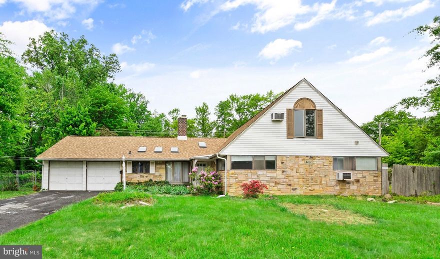Located in the highly sought-after Forsythia Gate section of the desirable “Gates” community, this classic 5-bedroom, 2 1/2-bath Cape Cod is bursting with opportunity, space, and endless potential. From the moment you arrive, you’ll appreciate the inviting corner lot and the promise this expanded home has to offer. Step inside to discover a bright and welcoming interior featuring a vaulted ceiling with skylights, large kitchen, laminated wood floors in the living room awaiting the buyer's touches. Natural light pours throughout the home, especially in the Kitchen with the new skylights (New Roof 2025) creates a warm and cheerful atmosphere perfect for entertaining and gathering with family and friends. The lower level offers a spacious and functional layout designed for both everyday living  featuring 3 comfortable bedrooms and 2 full bathrooms, including a private bath in the primary bedroom. Toward the rear of the home, you’ll find a generously expanded family room creating the perfect space for gatherings, movie nights, or relaxing after a long day. Just off the family room is an additional home office expansion, ideal for remote work, a study area, hobby room with a private exit door. Upstairs features 2 generously sized bedrooms offering plenty of space,along with  a half bathroom serving the upper level. The second floor also includes a separate laundry room area. While it could benefit from some updating, fresh paint, and new carpeting, the space offers great potential to create a retreat tailored to your style and vision. Some windows have been replaced in the home. Outside, the spacious backyard offers plenty of room for entertaining, gardening, pets, play areas, or creating your own private outdoor retreat. The oversized two-car garage provides excellent storage and convenience for hobbies, tools, or additional workspace.This home offers the perfect opportunity for a buyer to customize and grow into the space for years to come.This is a rare opportunity to own a home in one of the Neshaminy area’s most desirable neighborhoods. Bring your vision and make this special property your forever home! The oil tank is new and above ground.Close to schools, shopping, restaurants, and major highways.Come make this house your home.