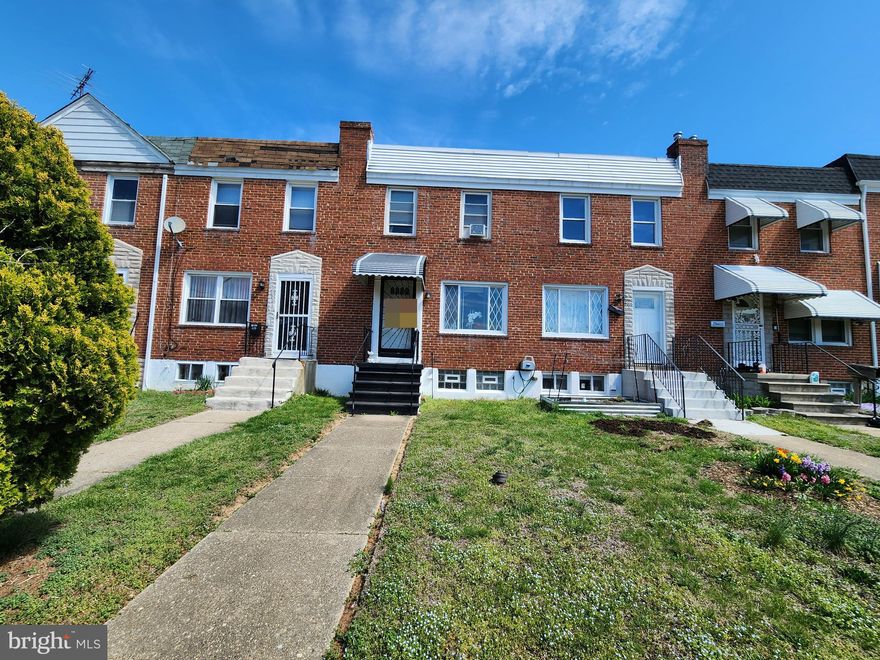 ONLINE AUCTION: Bidding begins 4/8/2025 @ 10:00 AM. Bidding ends 4/10/2025 @ 11:10 AM. List Price is Suggested Opening Bid. Deposit: $10,000.

This two-story rowhome at 4004 Dudley Ave in Baltimore's Belair-Edison neighborhood. The property is within +/- 1 mile of Herring Run Park, a 375-acre green space offering walking trails and recreational facilities. Major traffic routes nearby include Belair Road and Erdman Avenue, providing access to downtown Baltimore and surrounding areas. The property is vacant.