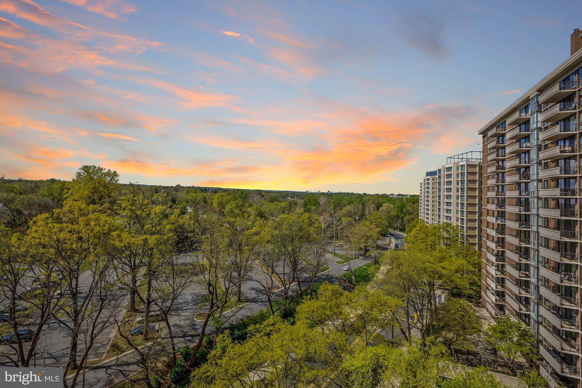 New price! Terrific value for the size and views! Step into this, rarely available, 1,609 sf, three bedroom, two and one half bath condo and enjoy the fabulous western views from all rooms set high up on the 10th floor. The views are truly captivating! 4620 N. Park Avenue is a treasured condo building conveniently located in Friendship Heights. The condo also offers a spacious living room and large balcony, bright dining room area, large eat-in kitchen with updated appliances, plenty of closet space, and laundry room. The unit is freshly painted. Also included are two tandem parking spaces in the garage. Building amenities include a swimming pool, library, fitness center, sauna, party room, 24 hour front desk and on-site management. 4620 N. Park is a short walk to the Friendship Heights Metro Station, Whole Foods and a variety of restaurants and shopping and minutes to the Capital Crescent Trail.