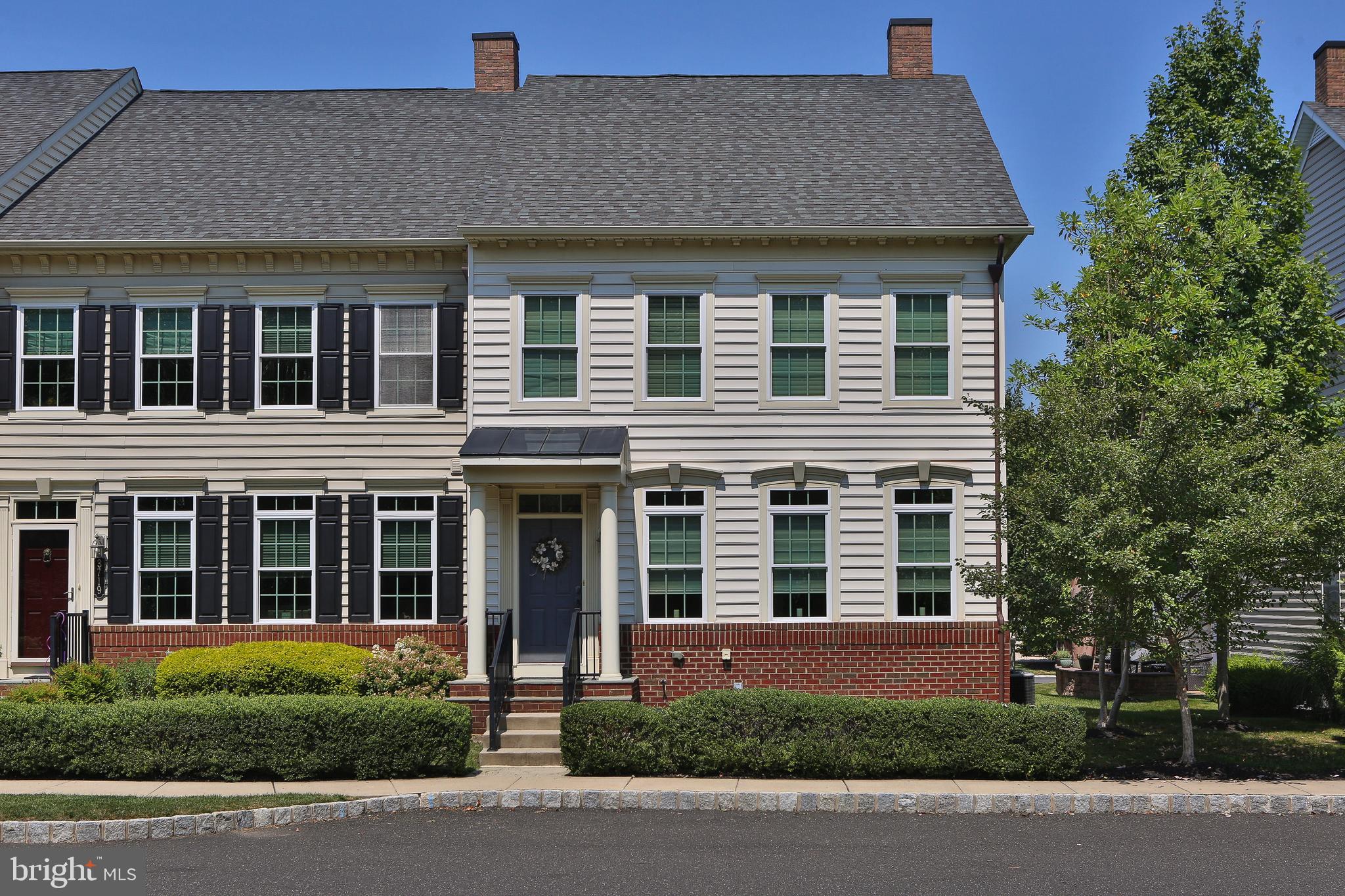 Extraordinary opportunity to secure this immaculate 3 bedroom, 2 1/2 bath End Unit Townhome with a RARE Two-car garage in the elegant community of the Overlook at Carriage Hill. Sparkling hard wood floors will great you into the bright and airy first floor, featuring an open floor plan with 9' ceilings on every level and extra side windows that flood the space with natural light. The spacious living and dining areas lead through a beautiful archway into a gourmet chef's kitchen equipped with stainless steel appliances, a gas cooktop with a wall oven plus microwave, granite countertops and upgraded 42- inch cabinets. The kitchen island offers additional storage and seating, complemented by a large eat-in breakfast room. A rare, detached TWO-Car garage is perfectly positioned at the back of this home with private alley access and extra driveway parking. Escape upstairs to find three generously size bedrooms with two full bathrooms. The convenient full-size laundry room is also located on the second floor. The primary suite features a large walk-in closet along with a generous en suite bathroom complete with upgraded tile, soaking tub and granite topped double sink. Two additional bedrooms and the hall bath will complete this level.
The fully finished lower level adds valuable living space with a large open area and French doors that create a private office. This level also includes rough-in plumbing for a future bath.
Nestled in a vibrant community, Overlook at Carriage Hill offers prime access for commuters along with nearby Joseph E. Hanusey Community Park boasting sports facilities, extensive walking trails, a tot lot and community center.
Combined with close proximity to Historic Doylestown Borough offering a wide variety of retail, dining and exciting entertainment events, all within highly rated Central Bucks School District.
This exceptional end-unit townhome with a rare 2 car garage combines great space and desirable features in a prime location. Make your showing appointment today!