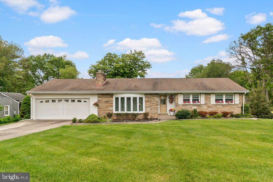 In the much sought after Valley Mede, this solid built stone rancher with 2 car garage, 4 bedroom, 2 1/2 bath is one you won't want to miss! Stone fireplace with hardwood floors throughout. Remodeled kitchen with top end Jenn air counter depth refrigerator, fisher paykel dishwasher drawers, Dacor 5 burner gas stove and oven. Kitchen is open to dining room with granite countertops and bar island. Central air as well as wonderfully warm and efficient gas base board heat.  Fenced in backyard is large and expansive with walk out sliders from finished lower lever with paver patio and a standalone shed. On a beautiful .46 acres oasis!