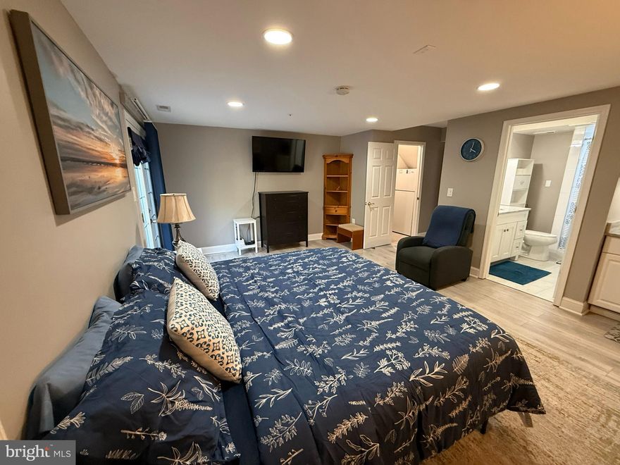 GORGEOUS fully furnished efficiency apartment in a quiet Crofton community. One bedroom efficiency fully updated with LVP flooring, marble counters, kitchen efficiency, with full size refrigerator and private access to the backyard. Owner pays all utilities, provides access to cable and internet. Move-in ready, and available immediately, just bring yourself!