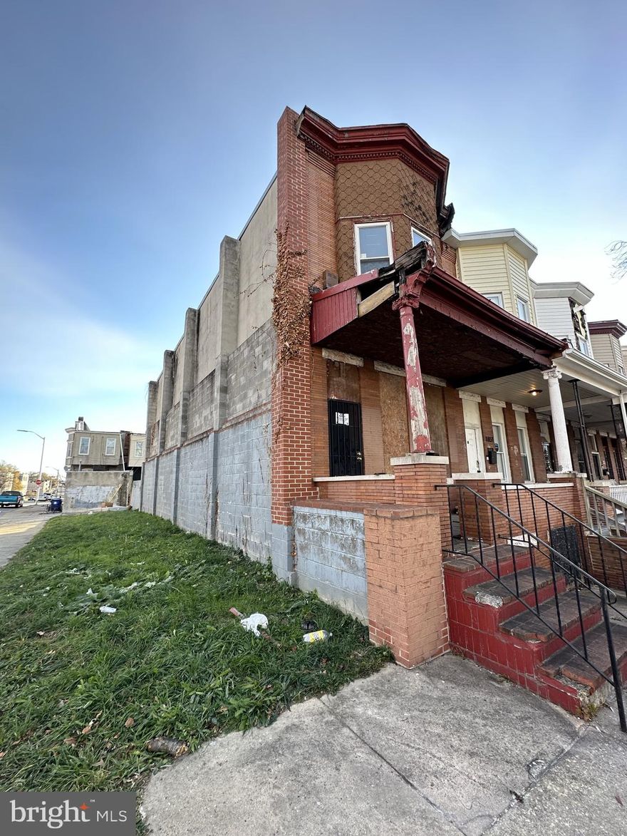Opportunity Awaits: Large in Square Footage Residential Renovation Project with Added Potential!
 Welcome to a prime investment opportunity for seasoned renovators, flippers, and investors looking to transform a property into a masterpiece! Equipped residential property with some framing underway.
Floors leveled and prepped for your personalization. New stairwell skillfully cut in, with brand-new wooden box stairs. Roof addressed a few years back.  A Few Replacement windows strategically installed, currently protected behind plywood. All building materials inside are included. Possibility to acquire the vacant lot on the corner directly from Baltimore City. Transform your investment into a corner home with a spacious side yard, perfect for a garden, play area, or additional creative endeavors. Investors looking for a quick turnaround or a long-term hold opportunity?  Visionaries ready to capitalize on the potential of a corner lot? Seller is Motivated and negotiable for the right investor. The Location is Strategically positioned for both renovation potential and community expansion. Don't miss out on this chance to turn a SHELL into a dream home! Entire property is being Sold As Is.