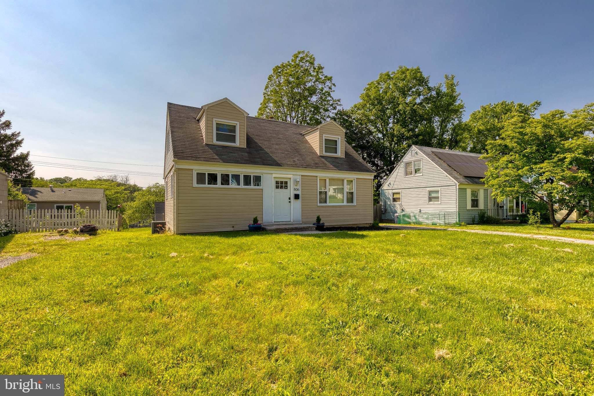 Welcome home to this beautifully updated Cape Cod, ideally located in the vibrant heart of Pikesville—just minutes from shopping, dining, parks, and all major commuter routes. Blending timeless 1950s character with stylish contemporary upgrades, this move-in ready gem offers comfort, charm, and functionality in equal measure. Enjoy the convenience of a detached 1 car garage! Step inside to discover a sun-drenched living room where natural light pours through a front wall of windows, highlighting the original parquet floors and seamless flow into the dining area and kitchen—perfect for both everyday living and entertaining. The renovated kitchen is a showstopper, featuring crisp white shaker cabinetry, sleek butcher block countertops, stainless steel appliances, and an eye-catching industrial-style sink and faucet. Ample cabinetry and extended counter space make it a dream for home chefs and weekend bakers alike. Just off the kitchen, a thoughtfully designed laundry room provides added storage, and direct access to the patio and expansive, fully fenced backyard—ideal for summer barbecues, playtime, or simply unwinding under the stars. Two generously sized main-level bedrooms and a beautifully updated full bath offer convenient one-level living. Upstairs, you'll find two additional spacious bedrooms, each with cozy charm. Meticulously maintained by the original owner and thoughtfully renovated, this home combines classic appeal with modern comfort in a location that truly has it all. Don’t miss your chance to own this one-of-a-kind Pikesville treasure! Recent updates include: water heater (2025), refrigerator (2024), washing machine (2022), HVAC (2023), carpet (2025), fresh paint (2023).
