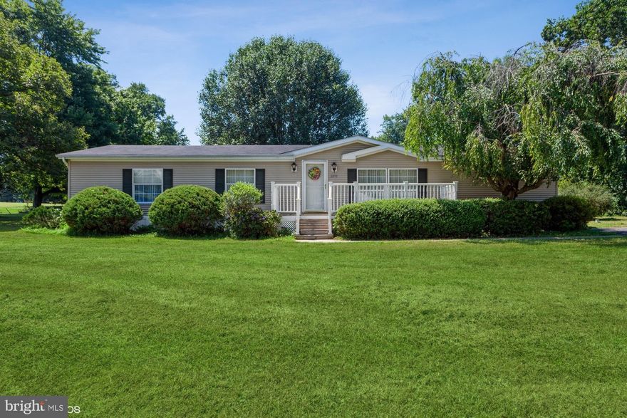 Hard to find 1900+ square foot, double wide manufactured home rancher on about 1/2 acre. Enjoy one level living with all large rooms, each bedroom having a walk in closet.  Enjoy your  primary bedroom with large bath with large soaking tub, separate shower, skylight  plus 2 door walk-in closet. The remaining 2 bedrooms also have walk-in closets. This kitchen is for the person that likes to cook and bake, with an enormous amount of counter space and adjoining breakfast room and dining room.  Also includes a large laundry room/mud room with separate back entrance off of the back deck. Built on a level corner lot, that's just under 1/2 acre.  Owner is offering $5000 credit for replacing of carpet and also will fill both 124 gallon propane tanks at time of settlement. All furniture remaining is included.