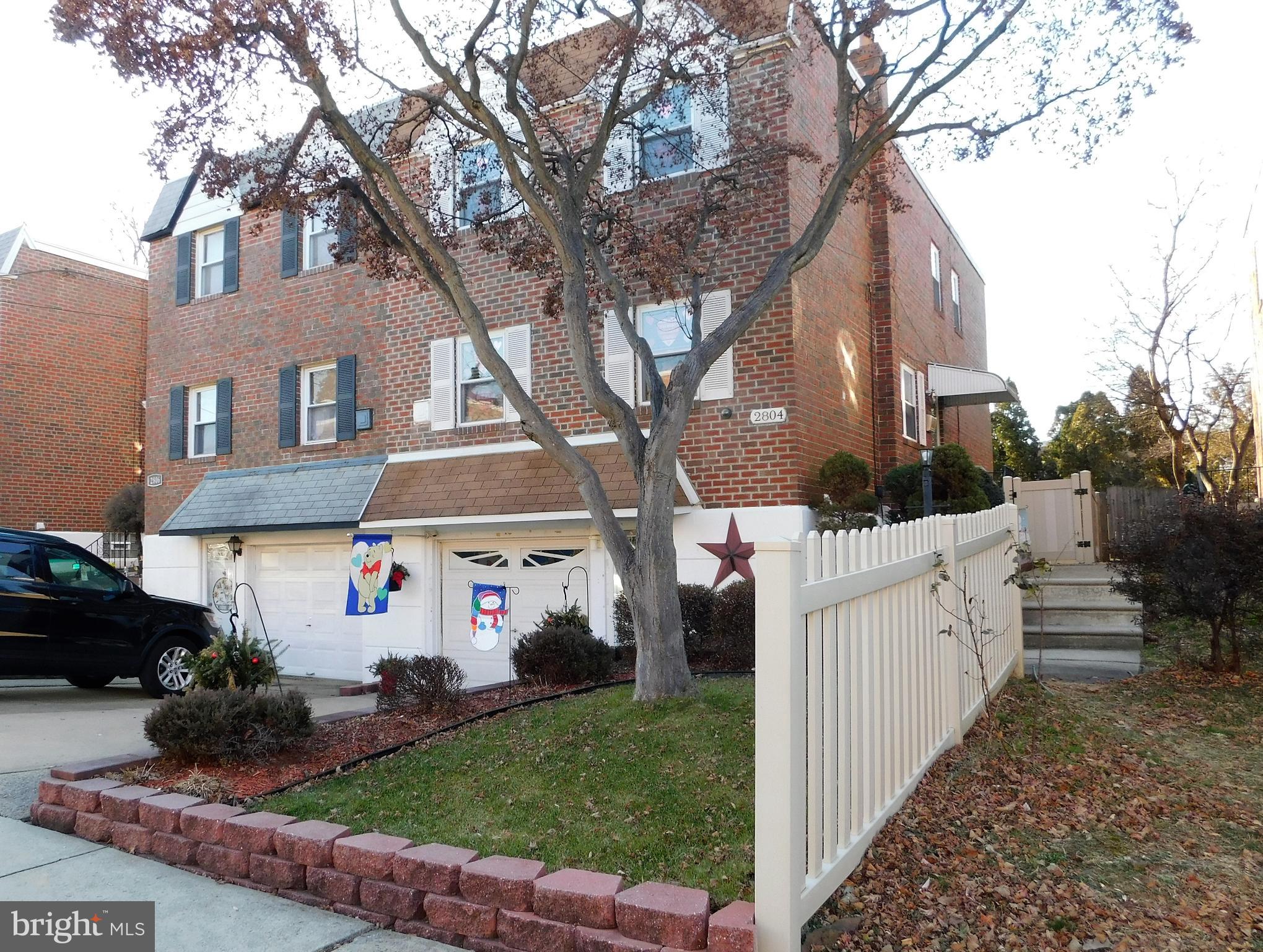 This 4 bedroom, 2 1/2 bath twin is move in ready! Ceramic tile entry, hardwood floors in the living room which has large windows and a gas fireplace. Hard woods in the Dining room. The eat-in kitchen has a pensula with cabinets for extra storage. The Primary bedroom has a large closet and ensuite with skylight. Just down the hall are 3 nice sized bedrooms and main bath with sky light. There is a powder room just at the top of the steps leading to the basement. The basement has been finished and walks out to the deck and newly fenced back yard. Through the door is the laundry room and entrance to the garage. Close to I95, shopping, restaurants.
