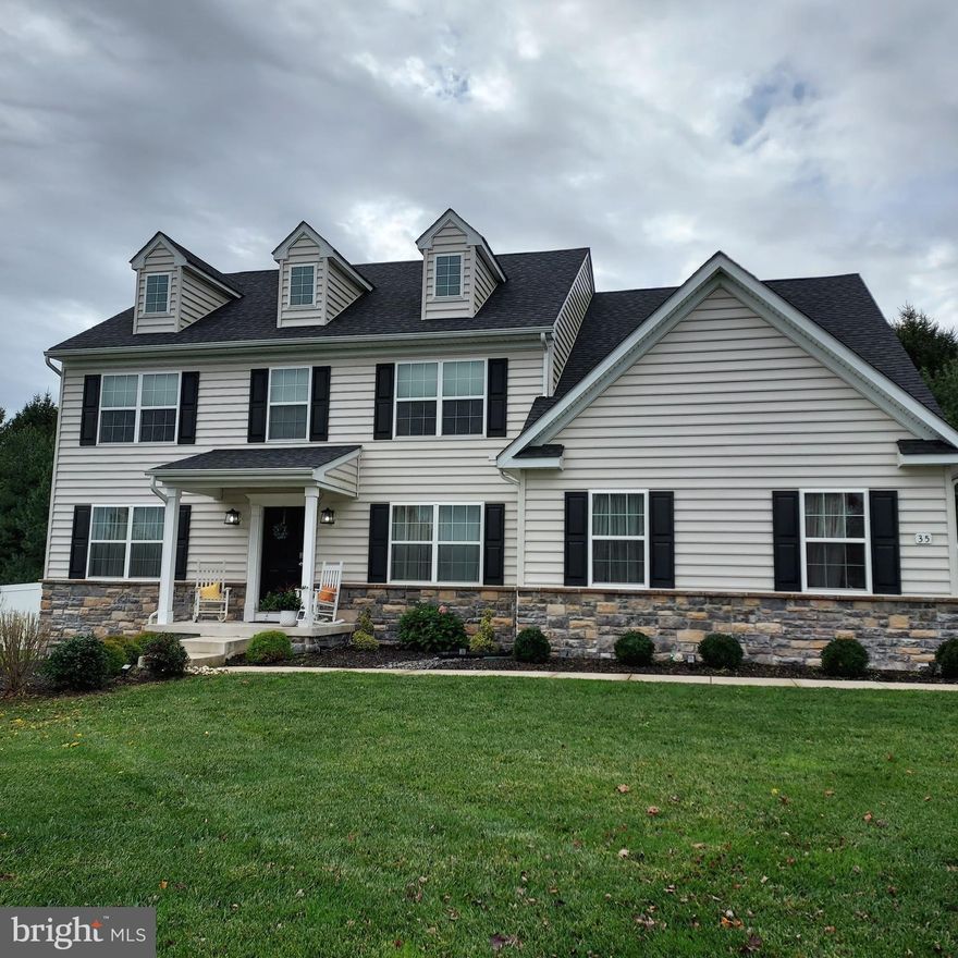 SELLER MOTIVATED OFFERING $10,000 TO BUY DOWN YOUR MORTGAGE INTEREST RATE !
Elegant Bright Open Floor Plan awaits - only 4yrs old and all the upgrades you could imagine  Curb appeal to die for Stone and vinyl exterior with Architectural Shingles - 5+ Parking spaces on newer Blacktop plus 2 car garage and a  Cute Patio off the Breakfast room A large portion of the rear yard is Fenced with Vinyl Privacy Fence. Enter the Front Door to Luxury Vinyl plank with Formal Living and Dining on either side complete with Crown Molding, Plush Carpet and a Chandlier in Dining room, Walk thru the arch to a nicely appointed Powder Room and an Office/Library large enough for 2 desks, On to the Heart of the Home an Open Floor Plan featuring a 2 Story Family Room with a Gorgeous 2 Story Stone Woodburning Fireplace Ceiling Fans Carpeting with the 2d Story Bridge overlooking this Breathtaking room which is open to the 20x17 Gourmet Kitchen/Breakfast Nook  Luxury Vinyl Flooring, Granite  and Newer Stainless Steel LG Appliances Plus a Breakfast Bar and Pantry, Up the stairs to a Double Door Entry into the 20x14 Primary Bedroom with sitting area, Walkin closet, Ceiling Fan and Double Door Entry into the Spa like Bath featuring Ceramic Shower with Rain Head, Soaker tub for relaxation and a Granite Double Vanity fit for Royalty,  The 2nd Bedroom is quite spacious and has a walkin closet, two other good sized Bedrooms, hall Bath and a Laundry Room complete this amazing living space. The lower level is unfinished just waiting for  your dreams to complete.  This home has a sprinkler system and a top of the line WaterTreatment system.  Dont wait - make your appointment now! You deserve this Luxury Home!!