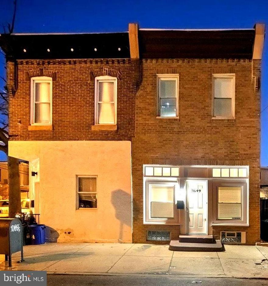 Welcome to 2649 Reed St, a well-maintained property in Grays Ferry ready for its next owner! The main level features a living room with 10+ foot ceilings, refinished hardwood continuing through the middle rooms, and an open kitchen with brown shaker cabinets. The second floor features three bedrooms, a bathroom and hardwood throughout the floor. The home also has a backyard (approx 10 ft), basement with washer/dryer and can also features CMX-1 zoning which allows it to be used as a COMMERCIAL property by right if the buyer chooses to do so. This one won't last, schedule your showing today!
Seller is licensed PA real estate agent.

Don't forget to watch the virtual tour!