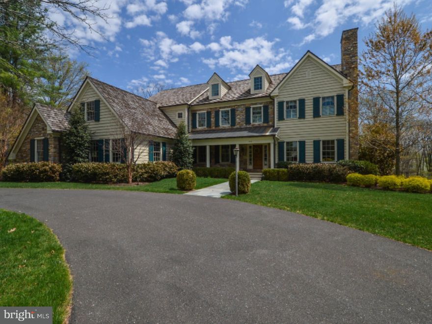 Better than New! This beautiful country farmhouse is located on a quiet cul de sac in the heart of historic Gwynedd Valley! Only seven years old and in perfect condition with over 7,200 well finished square feet, two exquisite acres, a pool and southern sun exposure. The historic traditional architecture with contemporary features, large scenic property, high quality finishes are obvious, however, this house is much more than meets the eye; a generous home constructed with energy efficiency at its core.  What you don't see but feel is complete closed-cell insulation, geothermal based heating and cooling, controlled air exchange, and radiant basement floors adding up to an exceptionally low energy use cost.  A concrete paneled insulated foundation and gravity drainage on site insures a dry basement and home. A welcoming foyer and grand stair leads to an expansive rear view. The main living floor includes a well finished kitchen at the center of an open plan with dramatic family room and breakfast room. Two powder rooms service both ends of the first floor.  A formal dining room, living room and library complete the handsome first floor layout.  Four bedrooms, each with a private bath including a sun filled master suite with a full room-size walk-in closet and large steam shower.  The bathrooms all have designer detailed tile or marble..  A highly finished, walk-out lower level living suite makes the most of the sloping lot and pool. The oversized garage includes related storage areas.  A significant bonus is the potential for finished space over the garage and the windowed, full attic;  all ready for final electric and drywall to be 2,000   sq. ft. of additional living area for an in- law and an au pair and home office. Highlighted finishes include 3 stone, wood burning fireplaces set up for propane, extensive millwork throughout, wide plank oak floors, wood shingles, and mahogany decks. Technically, the house includes state of the art HVAC, Sound wiring, lighting and security systems.  A well on site provides a lawn sprinkler system and outside water use apart from the connected public domestic water service. This is a like-new house perfectly maintained and ready for a family to enjoy!