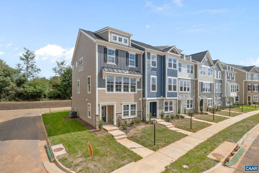 Just completed - actual photos! This end unit Poplar II townhome in Glenbrook offers a comfortable, farmhouse-style layout surrounded by mountain views, green spaces, and walking trails?all within easy reach of downtown Crozet. This interior unit features a bright kitchen with plenty of prep room and a walk-in pantry, a spacious rear deck off the main level, and a first-floor bedroom with its own full bath that works well for guests or a home office. You'll find thoughtful touches throughout, like oak stairs, solid core interior doors, wood shelving, and an energy-efficient furnace. A two-car garage is included for added convenience. Community perks include a nearby path to Crozet Park and future access to downtown via a planned trail.,Painted Cabinets,Quartz Counter,White Cabinets