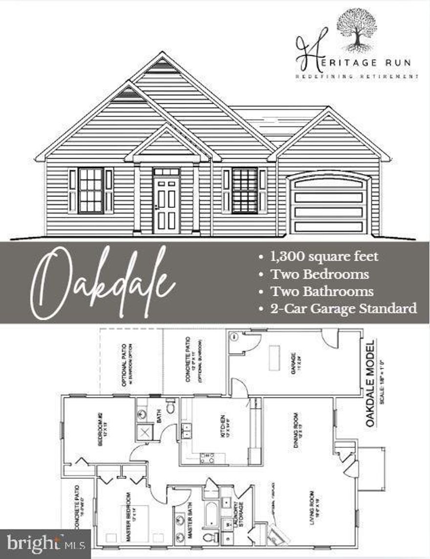 ***TO BE BUILT*** Oakdale Model- 2 bedrooms, 2 bathrooms, 2 car garage. We have several models ranging from 1,035 sq ft with a 2 car garage up to 1,689 sq ft with a 2 car garage.

 HOME TO BE BUILT - Woodland Contractors custom built homes - Choose or customize one of our many floor plans. Photo is a representation of the Oakdale model. No accessed value at this time. There is not a premium or upgrade fee for any lot in our community. Some lots will not allow for a larger blueprint. The list price is the base home price only.