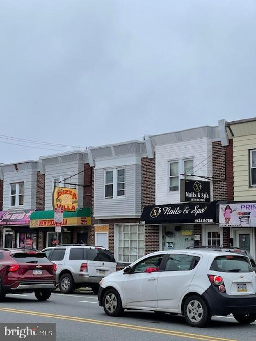 Great business apportunity   , nail solon on first floor rent 1300 + utilities month to month,
2nd floor apartment  950 + utilities ,month to month  , great location with lots of traffic exposure, close to torresdale and cottman , call if any additional info is needed.