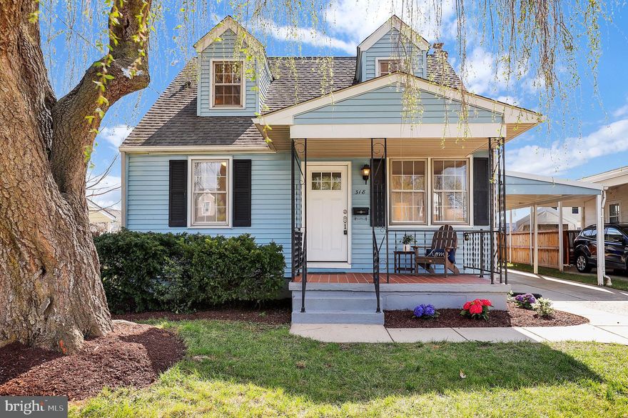 Drive up to the stunning, fully blooming willow tree gracefully draping over the inviting front porch of this charming Cape Cod—a picture-perfect welcome home. Start your mornings sipping coffee on the porch, soaking in the peaceful setting and curb appeal that truly sets this home apart.

Inside, you’ll find a thoughtfully updated 3-bedroom, 2.5-bath layout that perfectly blends modern upgrades with timeless charm. Step into the sun-filled living room, where natural light pours in, creating a warm and welcoming atmosphere. The renovated kitchen features stainless steel appliances and flows seamlessly into the dining area, offering an open-concept feel ideal for both everyday living and entertaining. From the dining room, a sliding glass door leads to a newly refurbished deck overlooking a large, flat, fully fenced backyard—perfect for summer gatherings, outdoor fun, or simply relaxing in your own private oasis.

The main level offers the convenience of two bedrooms and two full bathrooms, including a spacious primary suite with double closets and carpet. Beautiful hardwood floors run throughout the rest of the main level, adding warmth and character.

Upstairs, you’ll find a versatile third bedroom that can easily serve as a home office, playroom, or guest retreat, complete with its own half bath—an ideal flexible space to suit your needs.

The unfinished basement provides laundry, ample storage, and endless potential for future expansion or customization. Additional features include a two-car carport, a detached shed, and a covered work area—perfect for gardening enthusiasts, hobbyists, or weekend projects.

This home offers comfort, charm, and functionality both inside and out—ready for you to move in and make it your own!