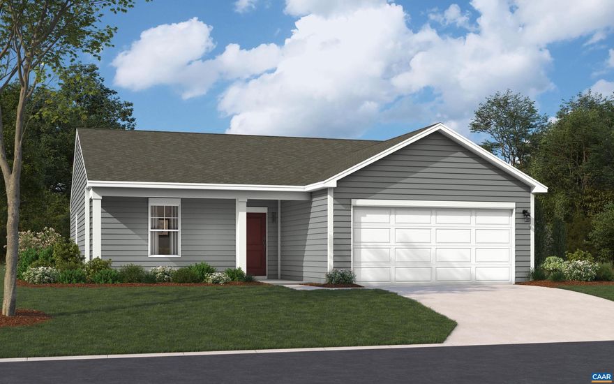 Welcome to The Julep?a charming 3-bed, 2-bath, 1,347 square foot ranch offering comfort, convenience, and style with a projected completion date of September 2026. This highly desired lot offers a spacious, private backyard headed down a cul-de-sac within our neighborhood. Looking for main level living? The Julep has you covered with all bedrooms and baths on one level. The spacious kitchen with island flows into the dining and family rooms, making it perfect for entertaining or cozy nights in. A unique pocket office is ideal for remote work or staying organized. Love the outdoors? The patio is built for your own backyard retreat. For a limited time ask about our incentives in closing cost help with our preferred lender. The Julep delivers main-level living at an affordable price in a thoughtfully designed layout that fits any lifestyle. Located in Essence at Creekside?Greene County?s newest and best-priced amenity-filled community. Enjoy 2 pools, clubhouse with fitness center, pickleball courts, playgrounds, walking trails, and stunning mountain views. Just off Route 29 and minutes from Charlottesville and UVA. *Photos are of a similar home.