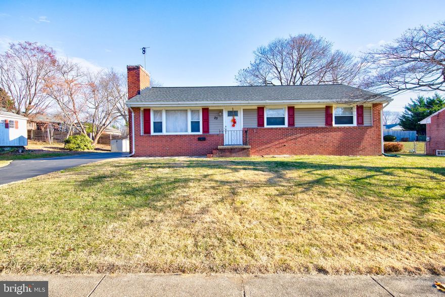 MULTIPLE OFFERS HAVE BEEN RECEIVED**OFFER DEADLINE IS FRIDAY, JANUARY 28TH AT 7PM**WELCOME TO 25 N REED STREET - Beautiful brick rancher conveniently located in the TOWN OF BEL AIR with no HOA* Featuring 3 bedrooms, 2 full bathrooms & 2 finished levels of living space*Enter into the spacious living room with hardwood floors & wood burning fireplace*The formal dining room leads to the updated kitchen with granite counters, SS appliances, gas stove, pantry & island*The finished lower level boasts a large family room with gas fireplace, den/possible 4th bedroom, full bathroom, fantastic home office space & super sized utility/storage room*Outdoor amenities include an extended driveway for several cars, front porch & large fenced in backyard with 2 sheds*UPDATED ROOF,  FRESH PAINT THROUGHOUT,  NEW CARPET & SELLER IS OFFERING 1 YEAR HOME WARRANTY*This home is priced right and MOVE IN READY!