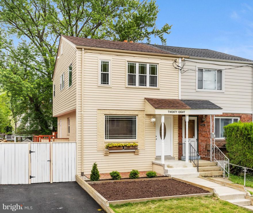JUST LISTED! **OPEN HOUSE - SAT, MAY 9, 1:00-3:00** Welcome home to 28 S Floyd St! Updated and remodeled, this property is the one you have been waiting for.  BRAND NEW kitchen remodel featuring new white Shaker cabinets, new quartz counter with marble backsplash, new wall oven, new built-in microwave, new dishwasher, new sink and faucet, all paired with matching Whirlpool stainless gas cooktop and side-by-side refrigerator with ice and water dispenser.  Main level with open floorplan with gorgeous Brazilian Tigerwood hardwood flooring, custom recessed lighting, crown molding, updated powder room and abundant natural light. Upper level with continuous Brazilian Tigerwood hardwoods, three bedrooms and luxury bathroom. Spacious primary bedroom with ceiling fan and tons of closet space! Fully finished Walk-Out basement with full bathroom and laundry area with ceramic tile flooring. Amazing outdoor living spaces! Kitchen walks out to multi level deck. Under deck storage at side yard. Lower level open patio and covered patio area under deck.  Two storage sheds.  Large driveway for off-street parking. Fully fenced back yard.  *Roof 2020, Water Heater 2026 and Kitchen 2026.* Great Alexandria location- easy access to Metro rail, VRE, bus, 495 and Old Town.  Many great shopping and dining options nearby. Call today- don’t miss this opportunity!