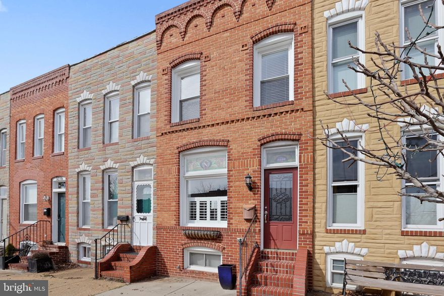 Gorgeous 3 Bedroom & 3 Full Bath home in Canton! This home has been completely renovated. Open floor plan with large living room, gourmet kitchen with stainless steel appliances, white cabinets, granite counters, hardwood floors and bonus space off kitchen. Upper level has two good sized bedrooms with large closets. Primary bedroom has en suite bath. Rear bedroom has door to two tier roof top deck. Fully finished lower level with third bedroom/family room, full bathroom and large laundry/storage area. Oversized parking pad in rear. Lots of natural light throughout and beautiful stained glass transoms!