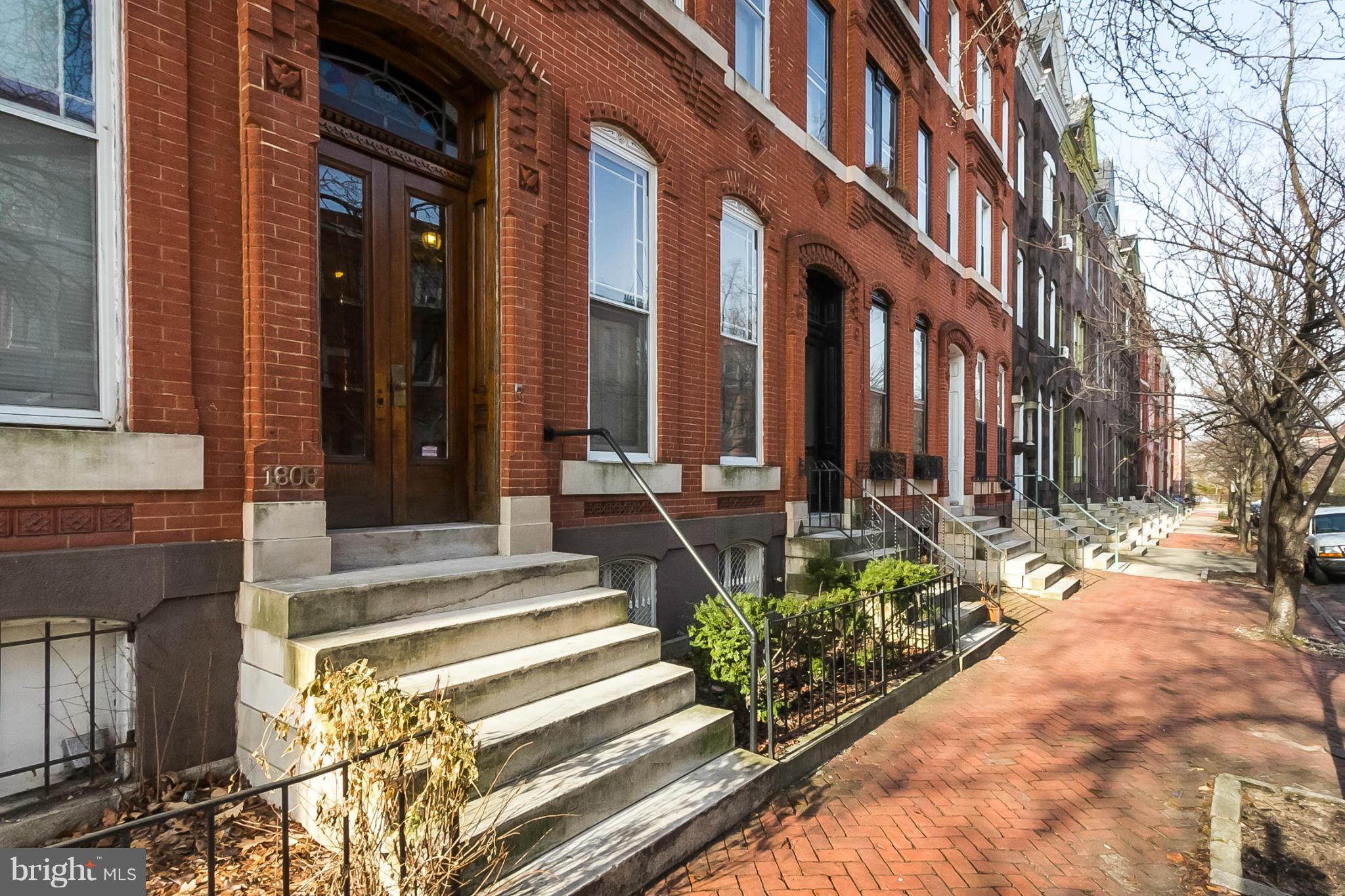 Fantastic 3 unit in Bolton Hill. Large bi-level owners unit w/2 Bedrooms and 2 full bath, 11' ceilings with original details, marble mantles, wood floors,private courtyard&parking! Apt 2 - 1Br/1Ba w/hardwood floors & fireplace in large living room. Apt 3 - Large 1Br/1Ba - Open concept & recently renovated bath and kitchen w/marble counters & hardwood floors. All units have washer/dryer.
