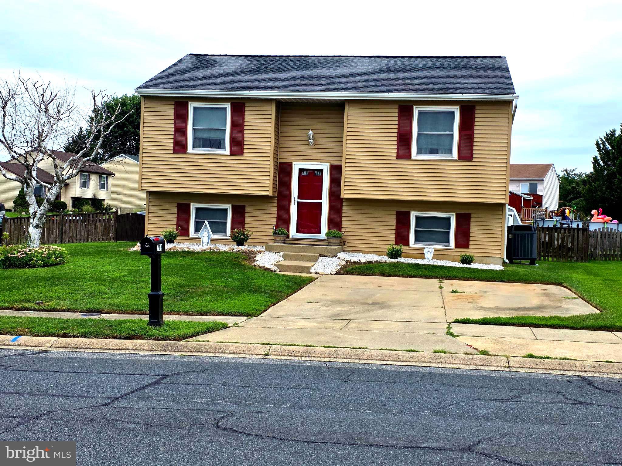 This Awesome home in Woodbridge Center is just what you have been waiting for, and currently the only single-family home being offered in this neighborhood. This 3 bedroom, 2 bath one owner split level home is being offered furnished with minimal exclusions and has a large living room, a dining area and updated kitchen with stainless steel appliances. Exit the dining area onto a huge upper-level rear deck overlooking an oversized fenced rear yard with a storage shed for all your outside equipment. This is one of the larger back yards in the neighborhood with plenty of room for the youngsters to play and enough space left for you to add a pool. Your finished lower level offers a 2nd living area which is currently used as a family room with office space to the rear of the room and verizon fios already installed and all verizon equipment staying with the home. . A guest bedroom and full bath complement the lower level and include a large storage and laundry room which offers a ground level exit to the back yard. This home has been well cared for freshly painted and in move in condition. The home had a new Heat pump installed in 2019, New Roof in 2021, New Siding in 2023, New Hot water Heater in 2023, and New Windows in 2018 which include a transferable lifetime warranty that covers the windows, hardware and screens. Woodbridge Center offers its residents a Community Center, a Community Pool, Tennis Courts and a playground, all within walking distance of your home. The attic in this home is floored and offers a great storage space. Close to Rt I-95, Rt 40-, Aberdeen, MD, Shopping, restaurants and Entertainment, Everything you need is right here within reach.