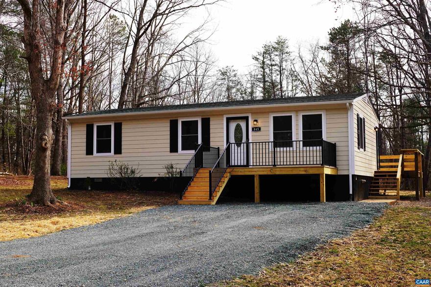 Charming Fully Remodeled Home in a Peaceful Rural Setting  In a secluded community, this beautifully remodeled home offers a blend of modern upgrades and country charm. From the moment you arrive, you'll appreciate the fresh new Hardie Plank siding, giving the exterior a crisp, updated look.  Step inside to discover a thoughtfully designed open-concept Great Room, where the kitchen, dining, and living areas seamlessly flow together?ideal for entertaining or cozy family gatherings. The stunning kitchen features ceiling-height wood cabinets, gorgeous granite countertops, and brand-new stainless steel appliances, including a dishwasher and microwave.  The home is filled with natural light, thanks to all-new double-pane, double-hung windows and an inviting bathroom window that bathes the space in soft morning light. The bathroom itself has been completely updated for a fresh, modern feel.  Enjoy outdoor living on the new front and rear decks, perfect for sipping coffee while taking in the peaceful surroundings. Additional highlights include new interior and exterior doors, new flooring, a brand-new heat pump for year-round comfort, recent roof, new gutters and a spacious laundry room ready for your washer and dryer.  Owner/Agent,Granite Counter,Wood Cabinets