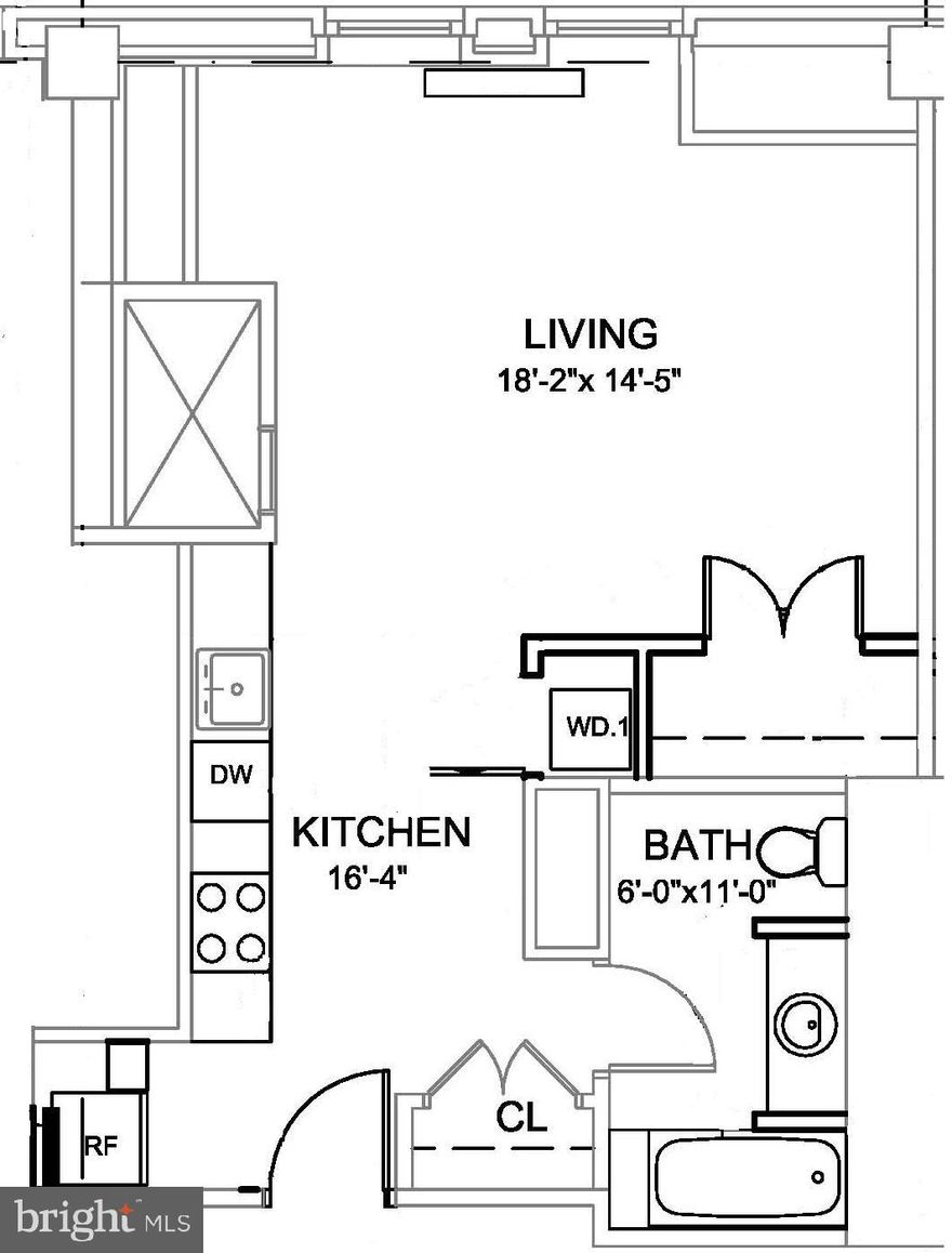 Spacious studio in the highly coveted Parc Rittenhouse! There is a galley kitchen with stainless steel appliances, granite countertops, and modern cabinetry. The bathroom is appointed in marble and has a shower/tub combination. Additional features include baseboard moldings, Brazilian cherry hardwood floors, and washer/dryer. Residents of Parc Rittenhouse enjoy world class amenities and services including a 24 hour doorman; an amenities suite that includes a state-of-the-art fitness center and resident lounge with pantry; media room; outdoor rooftop pool club with a large pool deck, full size pool, kids pool and hot tub; garage parking below the building for an additional fee; and three amazing restaurants on the ground floor, Stephen Starr’s Parc, Devon Seafood and Via Locusta.