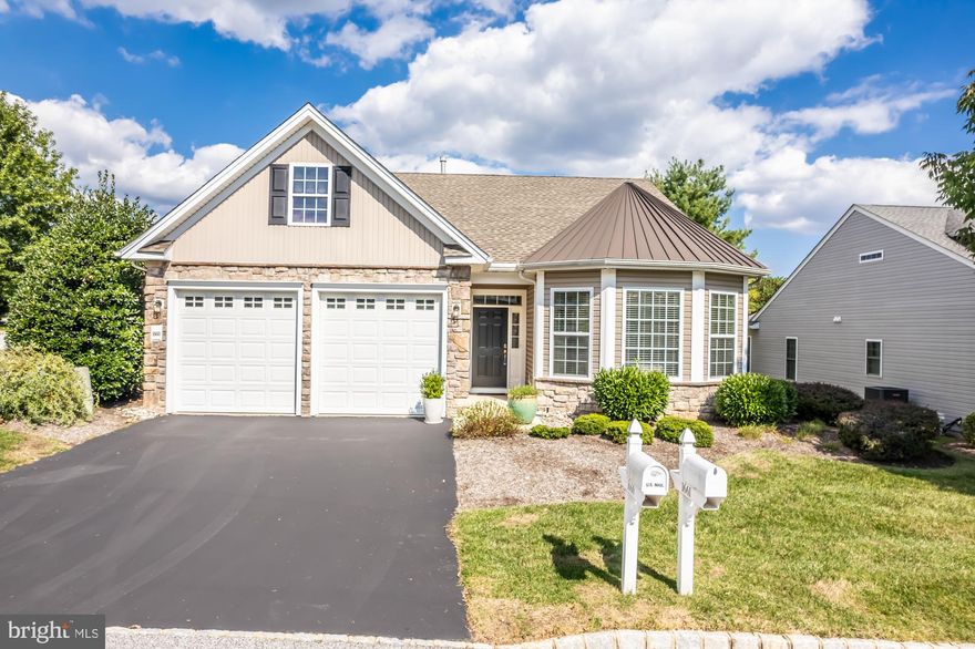 True one floor living at Foxfield. This home was originally the Builders model home and features beautiful moldings as well as the coveted sunroom. Situated close to the Clubhouse/Pool etc. yet landscaped to provide ultimate privacy. Coming into the home, you are greeted by a wide entry hall. To your right is a lovely guest bedroom and bath. Proceed through and to your right is a formal dining room and straight ahead, the living/Family room with a gas fireplace. There is a lovely cherry kitchen with corian counters and a sunlit Breakfast room. Beyond that is the desirable sunroom. The perfect spot for relaxing or reading a good book. There is an exit door to the outside patio, which is landscaped for privacy. Tucked away another bedroom, presently being used as an office. Here you'll find the laundry room and entrance to the spacious two car garage. It's everything you could need or want without any stairs. Foxfield os known for its vast array of housing choices and this model rarely becomes available.