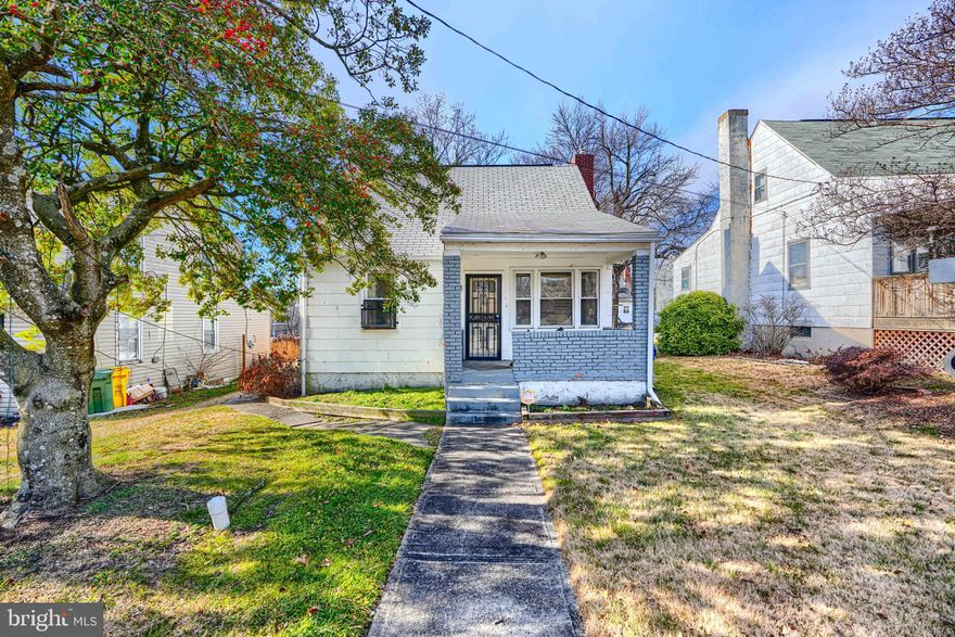 Fantastic opportunity to bring this property back to life! This 2-bedroom, 1-bath home offers great potential for renovation or expansion. The existing layout includes an added family room addition for extra space, and the attic offers room to expand for additional bedrooms or living area. Located near major commuter routes and Morgan State University. Schedule your tour today! Sold as-is.