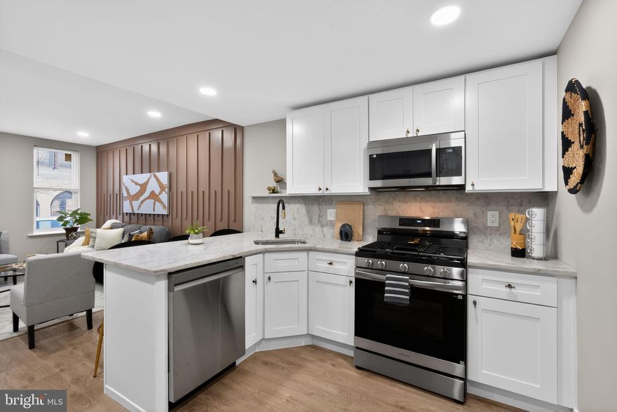 Welcome to 1537 Latona Street, a beautifully renovated home located in the highly sought-after Point Breeze neighborhood of Philadelphia. This charming two-bedroom, one-bath residence blends modern finishes with comfortable city living in one of Philadelphia’s hottest and fastest-growing areas.
Step inside to find brand-new laminate wood flooring flowing seamlessly throughout the entire home, creating a clean and cohesive look across the living room, dining area, and kitchen. The heart of the home is the fully renovated kitchen, featuring white shaker cabinets, granite countertops, stainless steel appliances, and a stunning peninsula with a breakfast bar—perfect for casual dining and entertaining.
Upstairs, you’ll find two spacious bedrooms, each offering the same sleek flooring and ample natural light. The full bathroom has been tastefully updated with a modern vanity, ceramic tile flooring, and a beautifully tiled shower surround, giving it a fresh, contemporary feel.
The home also includes a tiled basement, offering additional space for storage or flexible use, along with the comfort of brand-new HVAC and central air conditioning for year-round efficiency.
Whether you're a first-time buyer or looking to add to your investment portfolio, this move-in-ready home is a fantastic opportunity in a thriving neighborhood close to Center City, dining, and local amenities.