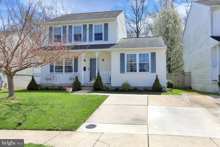 Welcome to this Meticulously Maintained Porch Front Colonial in Harbour Oaks.  Beautiful Landscaping Welcomes you Home.  Open Floor Plan with over 2000 Total Square Feet.  Main level boasts Pergo Laminate Flooring throughout Formal Living & Dining Rooms, Eat in Kitchen and Expansive Family Room with Sliders to Deck with Retractable Awning for Outdoor Enjoyment.  Newer Appliances, all Convey plus a Bonus Basement Refrigerator.  Wide Staircase to Upper Level with Generously Sized Bedrooms and Closets.  Attractive Upper Level Full Bath with Ceramic Tile and Tub-Shower Combination.  Step outside to the Beautiful Fenced Back Yard with Rear Gate and 2 Sheds, One with Garage Style Door.  Fully Finished Lower level with Recreation Space with Gas Fireplace & Mantle.  Bonus Room Perfect for Additional Bedroom or Den with Walk in Closet.  Enjoy the  Full Luxury Bath with Soaking Tub.  Separate Laundry Room with Utility Sink, Storage Area and Workshop.   Gas systems throughout.   Basement Walk out Stairs to Level Yard.  New Windows in 2015 with Transferable Warranty.  Don't wait, you'll want to schedule your appointment today.