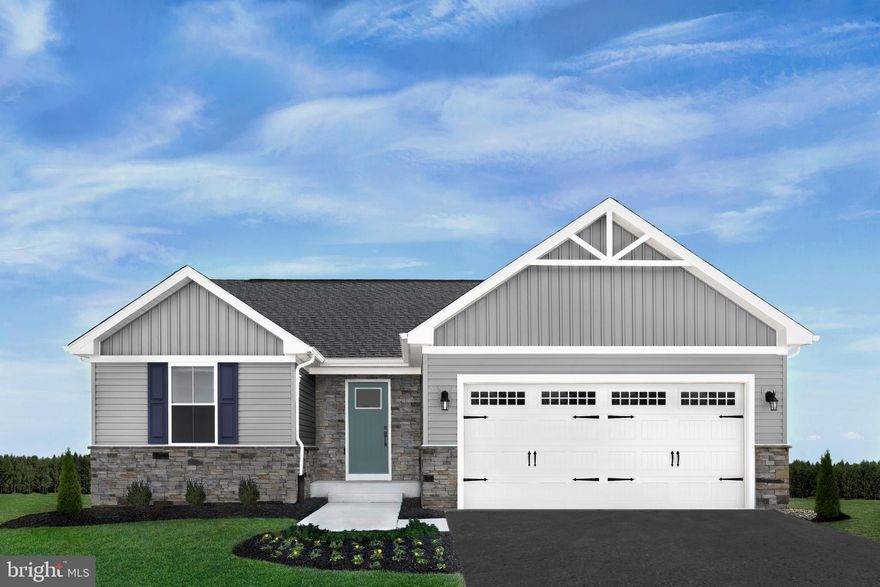 Enjoy the TO BE BUILT GRAND BAHAMA at the Cardinal Pointe Ranch Homes! Do you like to entertain and you enjoy your independence? We all need "me" time. The one level Grand Bahama offers the right amount of space to do both! The kitchen island and dining open to the great room to give you plenty of options for hosting your guests. Gather in the great room for movie night or to watch your favorite sports team. In the morning, make a big breakfast in the open, eat-in kitchen. Feel free to host guests overnight too in your two extra bedrooms and full bath. Enjoy the privacy of your owner's suite that features a huge walk in closet, dual vanity, and a standing shower with a seat. The Grand Bahama is for those who enjoy their independence and their friends and family!
Explore Cardinal Pointe Ranch Homes - Own a new affordable one level home with mountain views, 1 mile to I-81 & 15 minutes to Hagerstown! Closing cost assistance with use of seller's preferred lender. Lot premiums may apply. Other floorplans and homesites are available. Photos are representative. Model is located at 29 Perspective Place, Hedgesville, WV 25427.